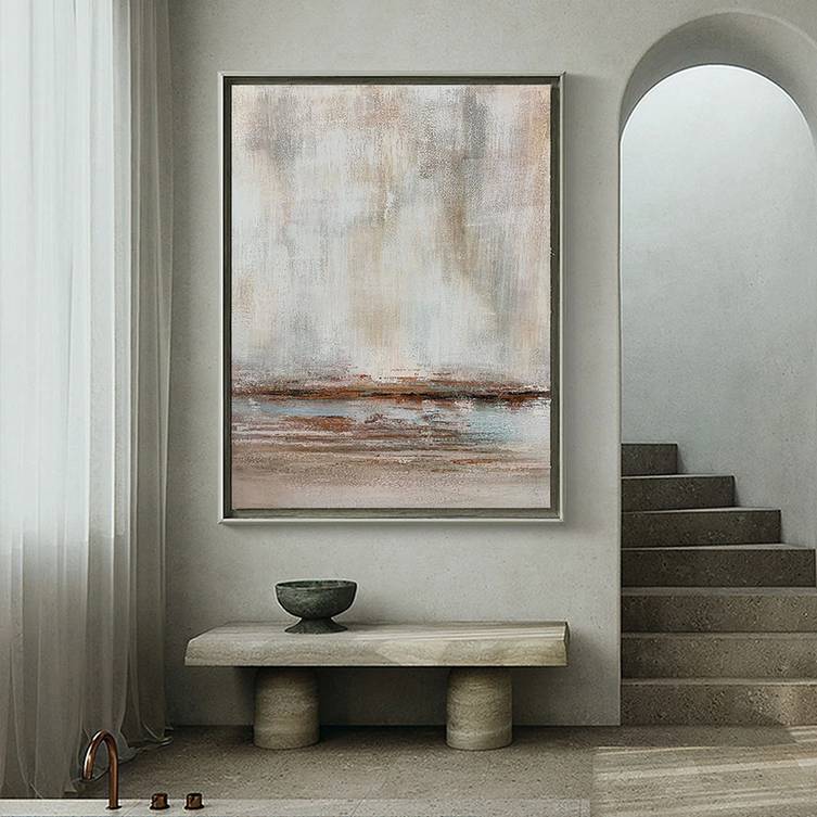 Room Painting Living Brown Abstract Canvas Wall Art 69KI3 wall art